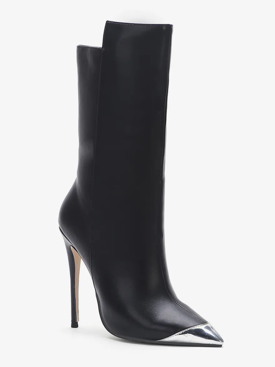 Bottines noires conçues à bout pointu et à talons hauts pour femmes 2026