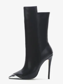 Bottines noires conçues à bout pointu et à talons hauts pour femmes 2026