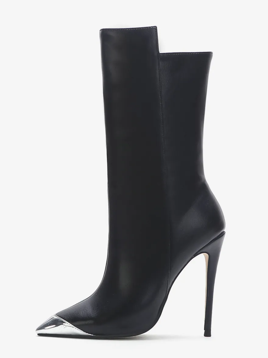 Bottines noires conçues à bout pointu et à talons hauts pour femmes 2026