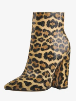 Bottines noires à fermeture éclair pour femmes bottes à bout pointu et talon épais