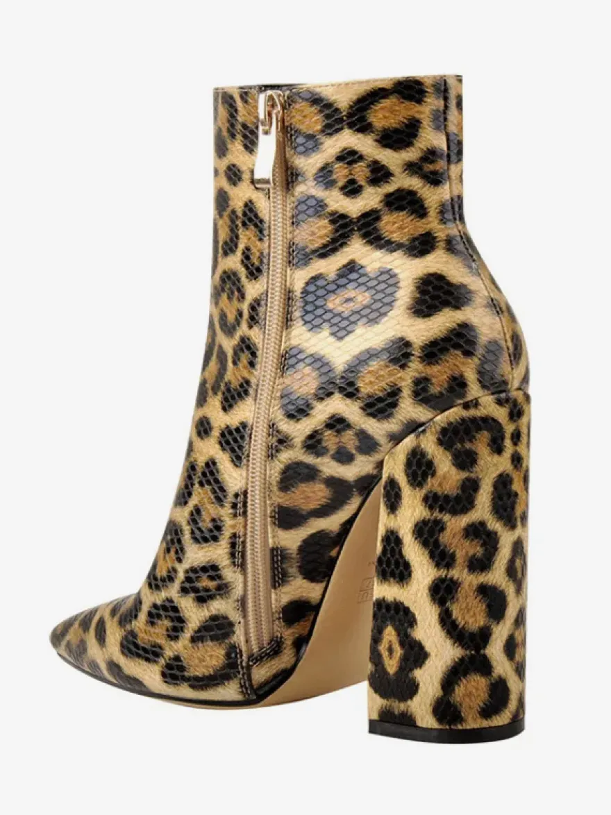 Bottines noires à fermeture éclair pour femmes bottes à bout pointu et talon épais