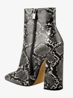 Bottines noires à fermeture éclair pour femmes bottes à bout pointu et talon épais