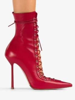 Bottines noires à lacets bout pointu talons hauts