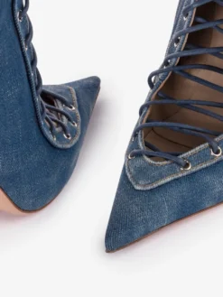 Bottines noires à lacets bout pointu talons hauts