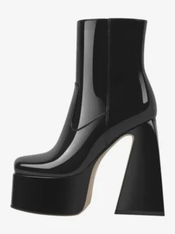 Bottines à plateforme roses Bottines à talons épais et bout rond
