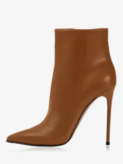 Bottines pour femmes bottines en cuir PU noir bout pointu talon aiguille