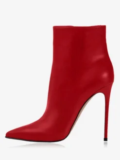 Bottines pour femmes bottines en cuir PU noir bout pointu talon aiguille