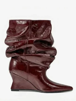 Bottines pour femmes à bout pointu et talon compensé