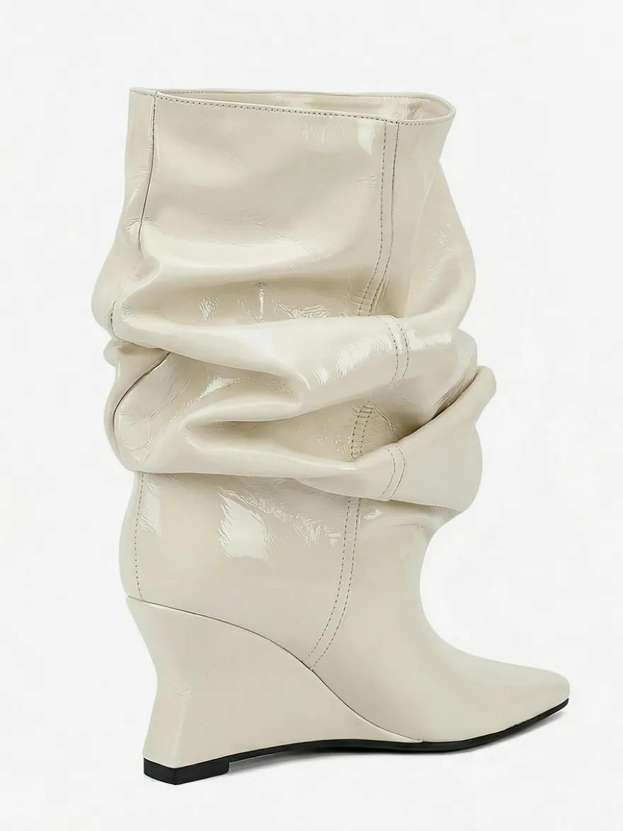 Bottines pour femmes à bout pointu et talon compensé