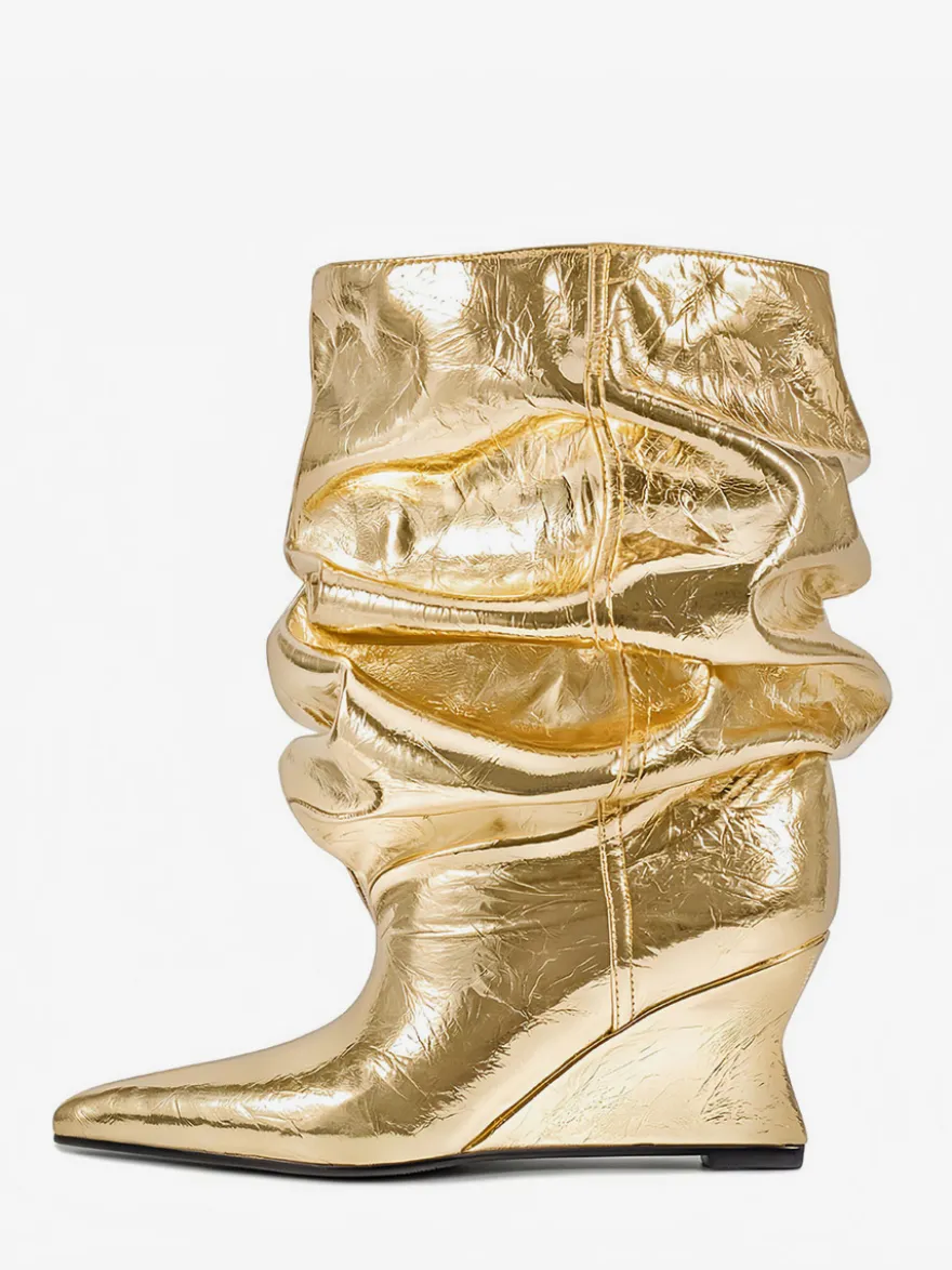 Bottines pour femmes à bout pointu et talon compensé