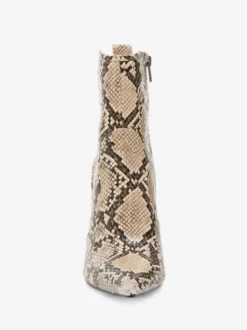 Bottines pour femmes en cuir Synthétique imprimé python bout pointu talon aiguille bottes à talons hauts