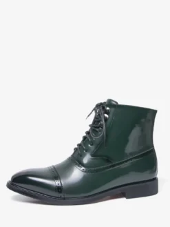 Bottines pour hommes à bout rond et lacets style décontracté