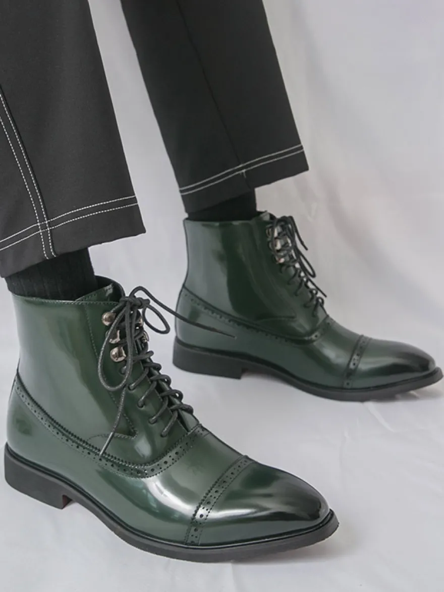 Bottines pour hommes à bout rond et lacets style décontracté