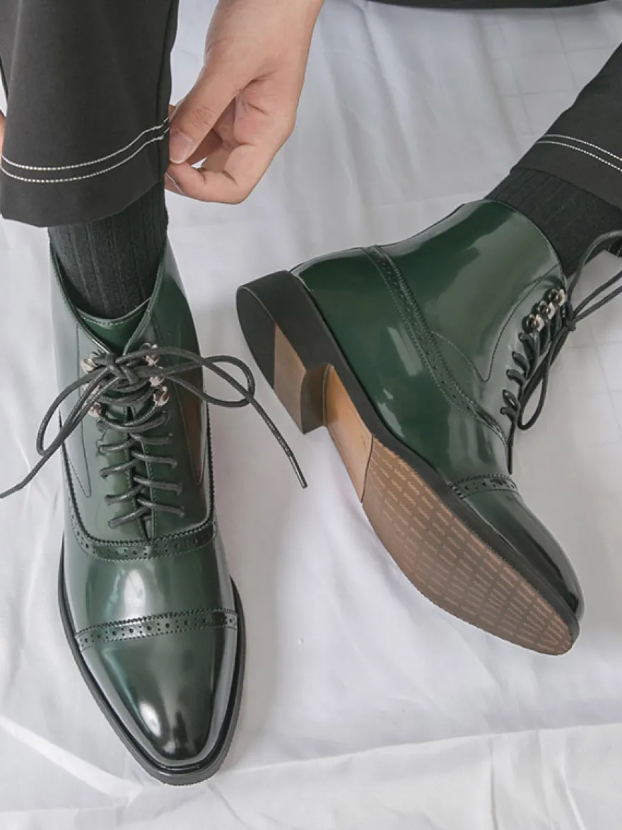 Bottines pour hommes à bout rond et lacets style décontracté