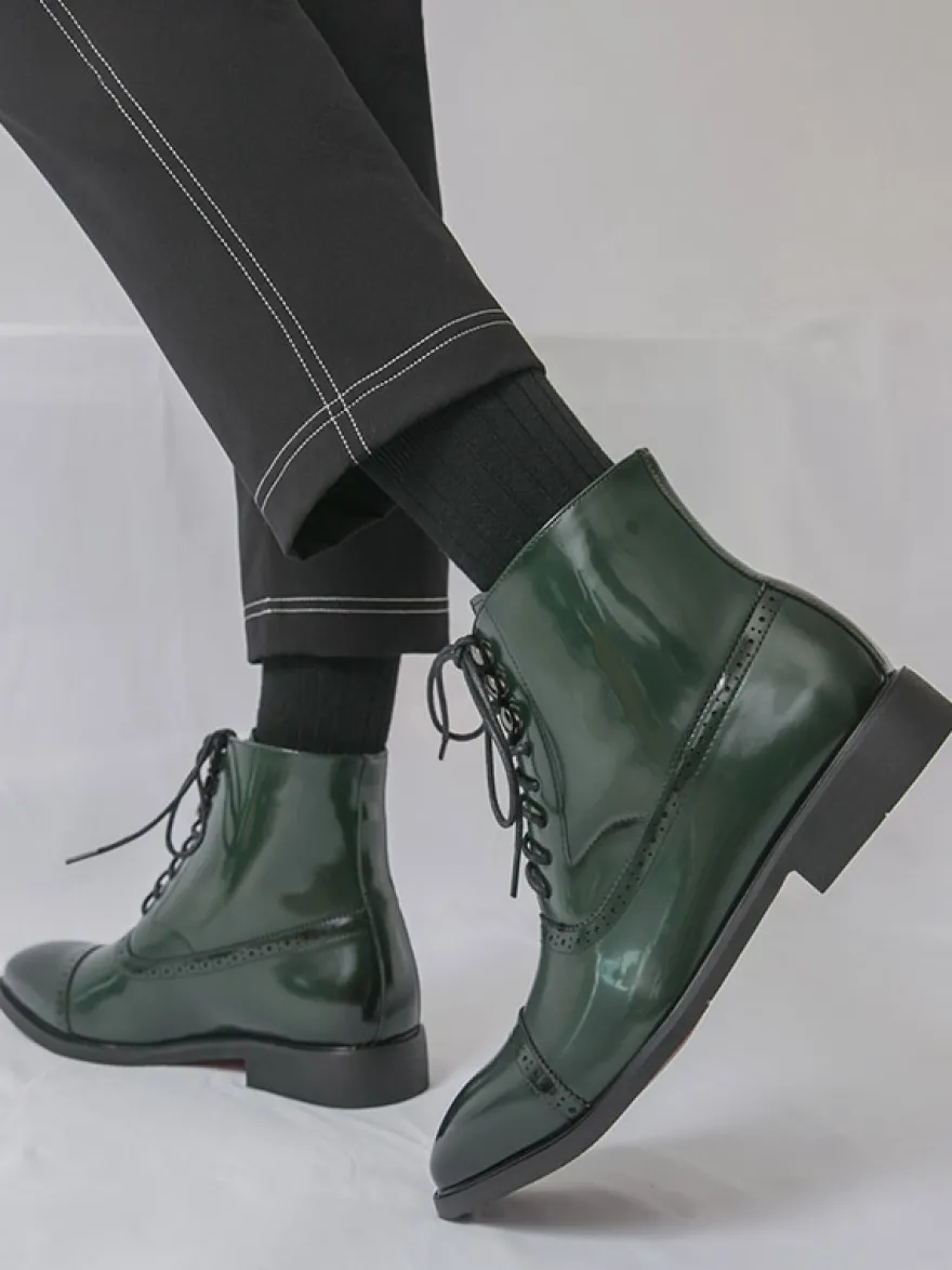 Bottines pour hommes à bout rond et lacets style décontracté