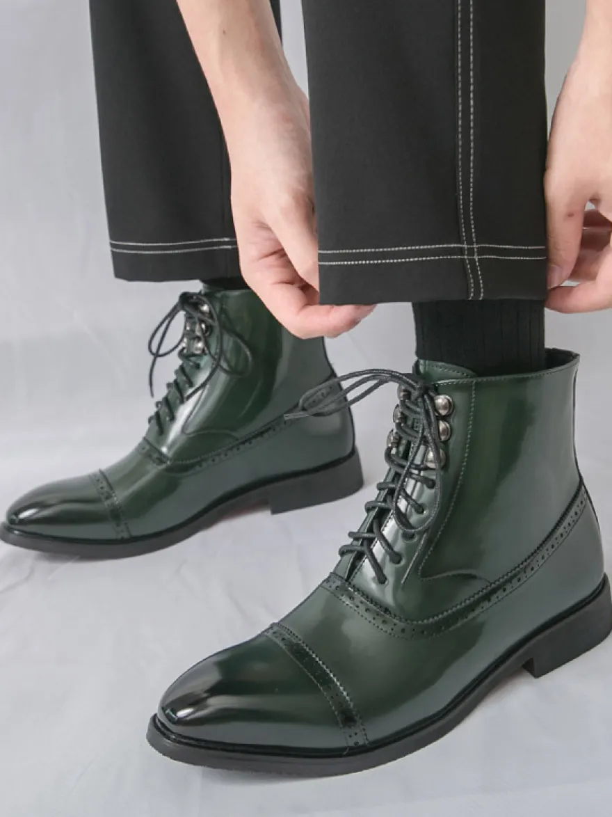 Bottines pour hommes à bout rond et lacets style décontracté
