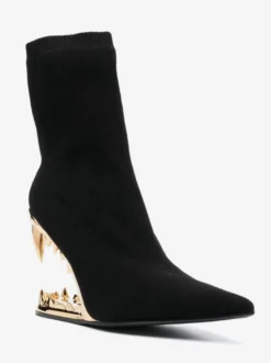 Bottines roses élastiques à bout pointu et talon élastique