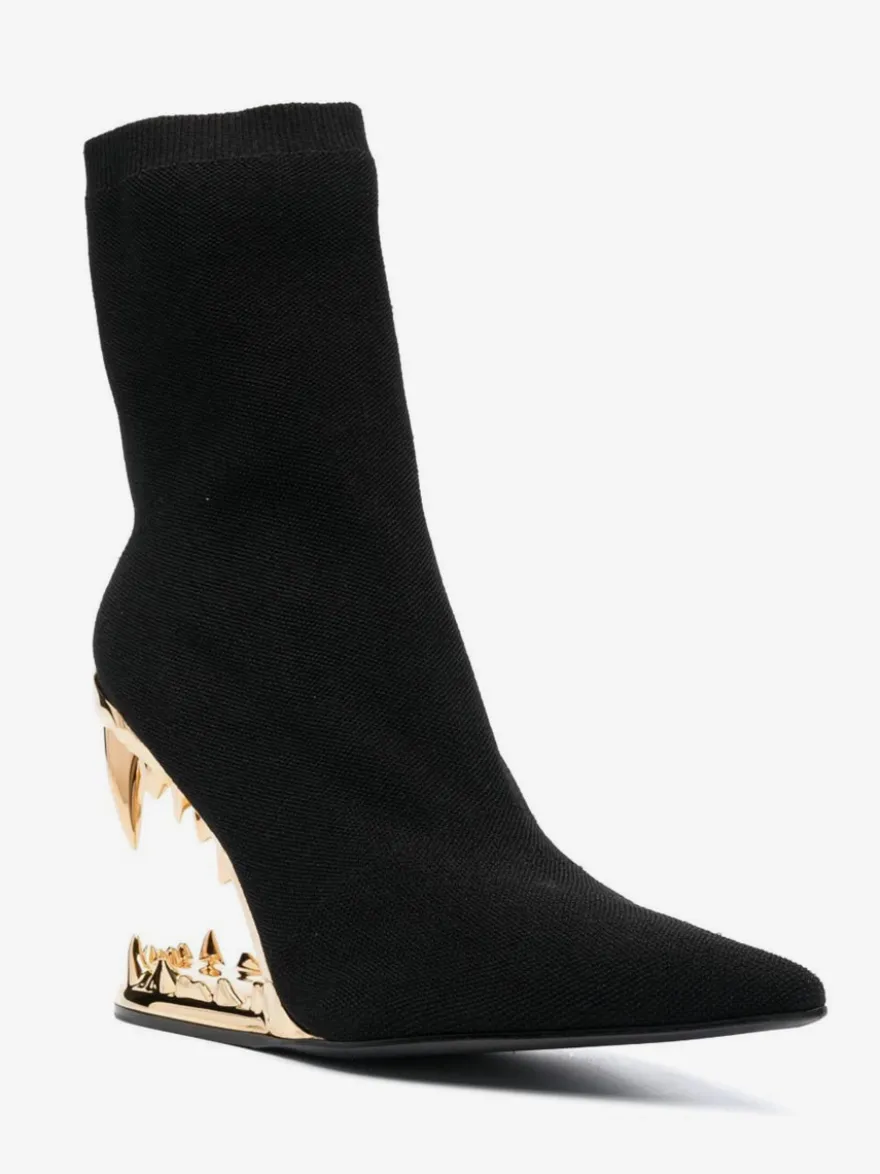 Bottines roses élastiques à bout pointu et talon élastique