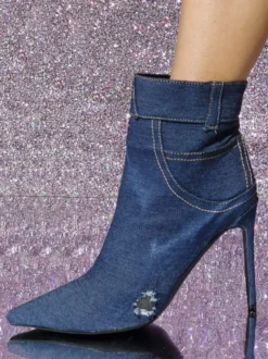 Bottines à talons aiguilles à bout pointu chaussures femmes