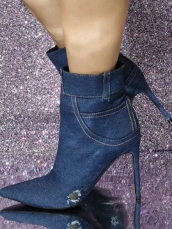 Bottines à talons aiguilles à bout pointu chaussures femmes