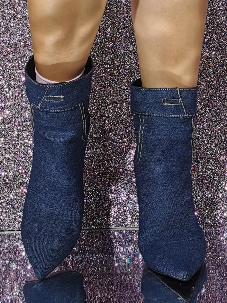 Bottines à talons aiguilles à bout pointu chaussures femmes