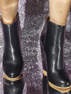 Bottines À Talons Compensés À Bout Rond Chaussures Pour Femmes Bottines