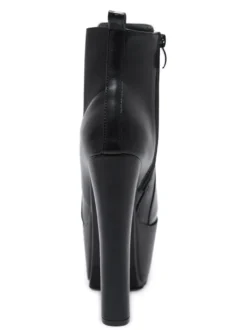Bottines à Talons Hauts avec Plateforme en Cuir Synthétique Unicolore