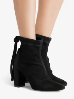 Bottines à talons épais en daim pour femme chaussures