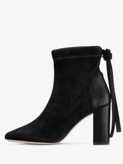 Bottines à talons épais en daim pour femme chaussures