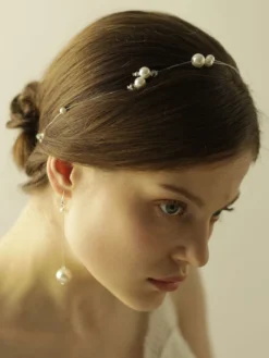 Boucles d'oreille perles bijoux de mariée