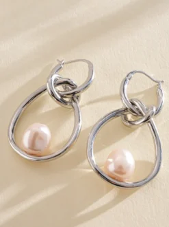 Boucles d'oreilles argentées pour adolescentes style géométrique irrégulier bijoux décontractés du quotidien