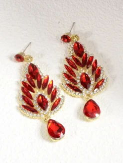 Boucles d'oreilles blanches pour adulte style baroque design géométrique en forme de goutte bijoux de fiançailles