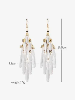 Boucles d'oreilles blanches pour adulte style baroque géométrique irrégulier bijoux décontractés au quotidien
