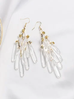 Boucles d'oreilles blanches pour adulte style baroque géométrique irrégulier bijoux décontractés au quotidien