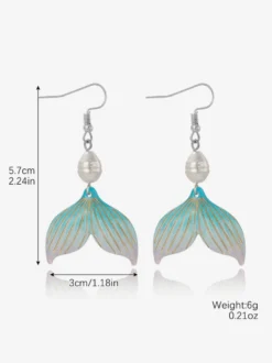 Boucles d'oreilles bohèmes en queue de poisson bleu ciel pour femmes 2026