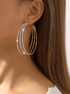 Boucles d'oreilles créoles à plusieurs niveaux pour femmes 2026