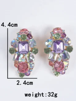 Boucles d'Oreilles Déclaration Strass Boucles d'Oreilles Élégantes Chic