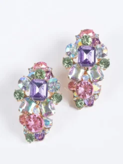 Boucles d'Oreilles Déclaration Strass Boucles d'Oreilles Élégantes Chic