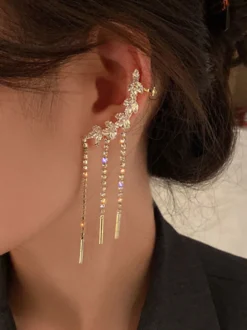Boucles d'oreilles de mariage Strass Fille Strass Bijoux de mariée percés