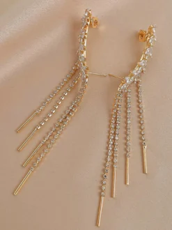 Boucles d'oreilles de mariage Strass Fille Strass Bijoux de mariée percés