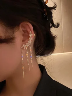 Boucles d'oreilles de mariage Strass Fille Strass Bijoux de mariée percés