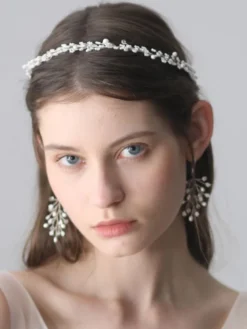 Boucles d'oreilles de mariage bijoux de mariage argent perle