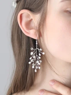 Boucles d'oreilles de mariage bijoux de mariage argent perle