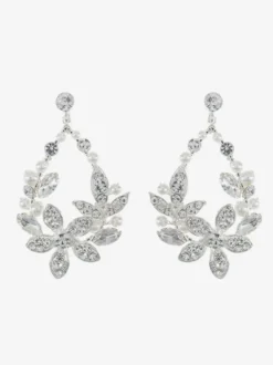Boucles d'oreilles de mariage en strass et métal percé bijoux de mariée