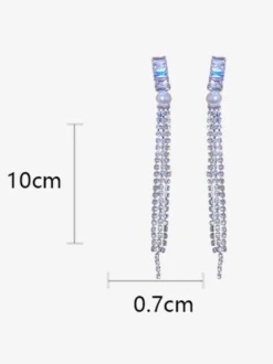 Boucles d'oreilles de mariage en métal et diamant Bijoux de mariage percés