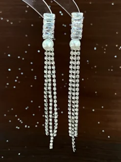 Boucles d'oreilles de mariage en métal et diamant Bijoux de mariage percés