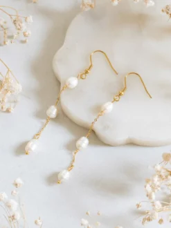 Boucles d'oreilles de mariage Bijoux de mariée percés en métal pour mariée