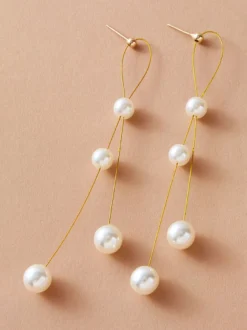 Boucles d'oreilles de mariage imitation perle unisexe perle bijoux de mariée perlée
