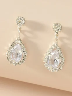 Boucles d'oreilles de mariage strass unisexe strass bijoux de mariage percé