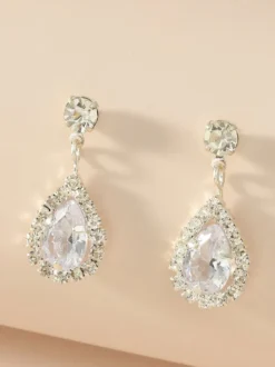 Boucles d'oreilles de mariage strass unisexe strass bijoux de mariage percé